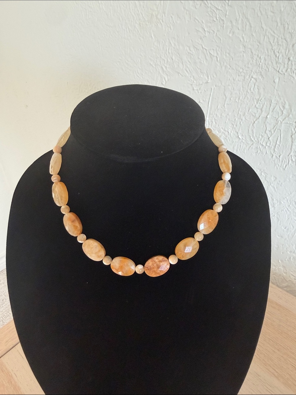 Golden Honey Agate Beaded Necklace - Women Jewelry 16.5 inch choker